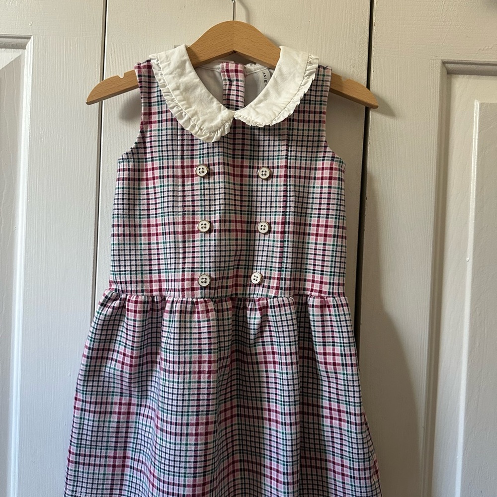 Janie and Jack Plaid Ruffle Trim Ponte Dress